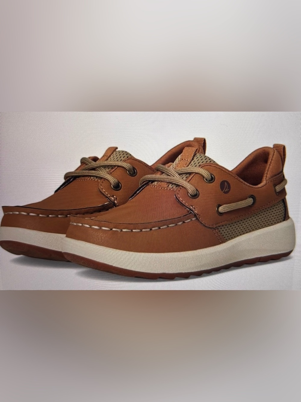 Sperry Kids Size 5 Fairwater Plushwave Tan Church Holidays Non Marking Outsole